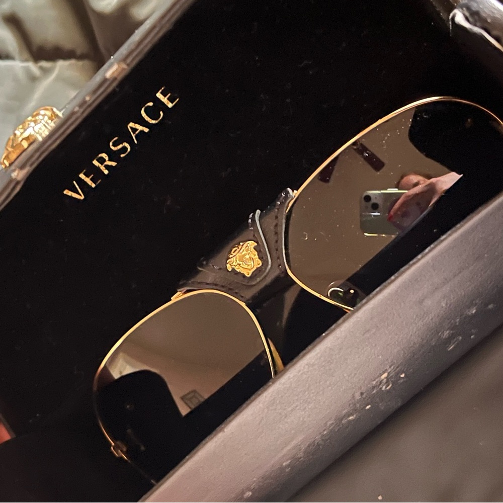 Versace Sunglasses with Black and Gold Design - Picture 6 of 7